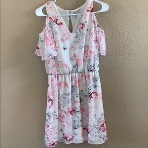 White House Black Market Size 0 Floral Pink Dress
